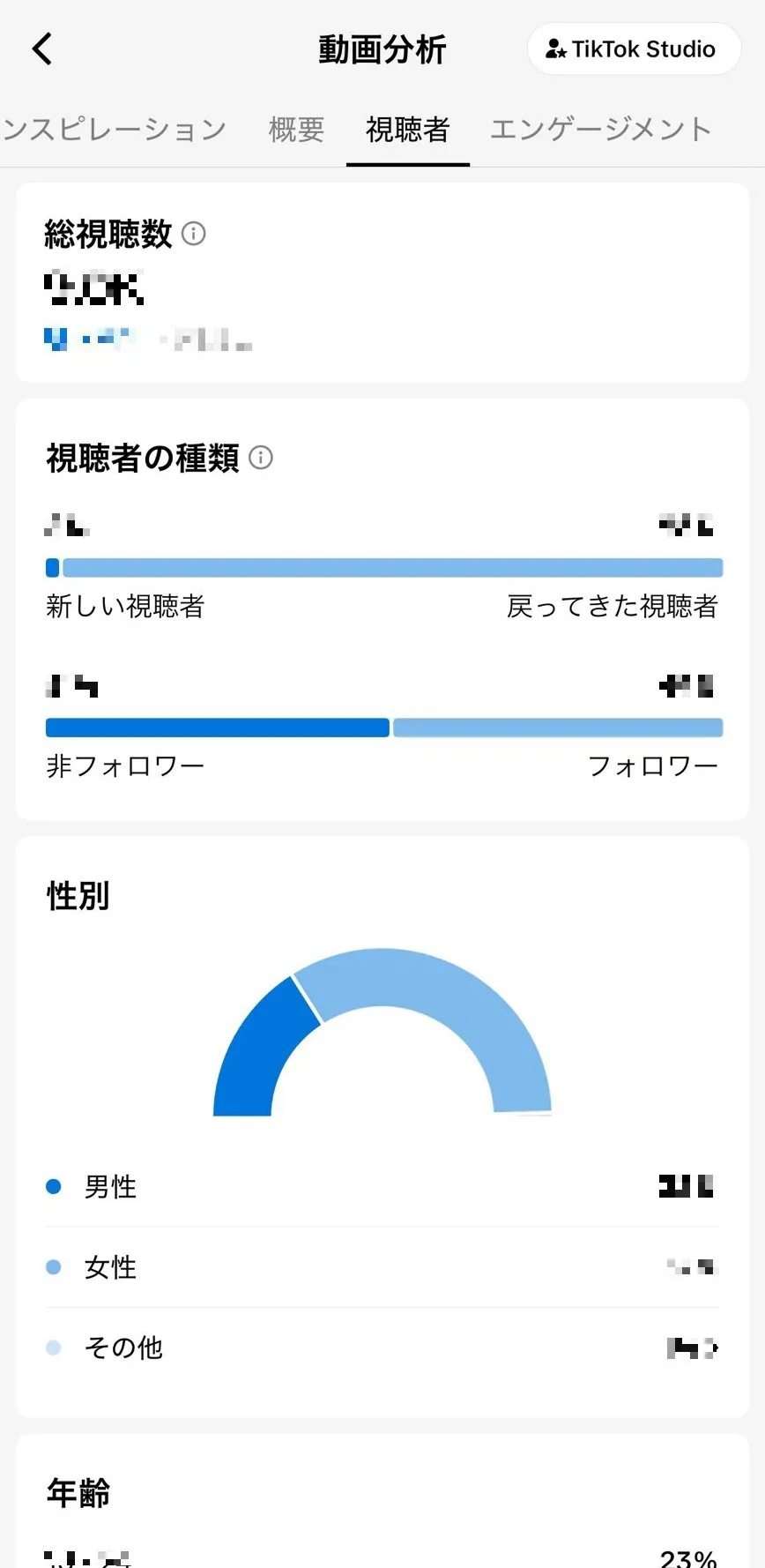 TikTok視聴者分析のスクリーンショット例